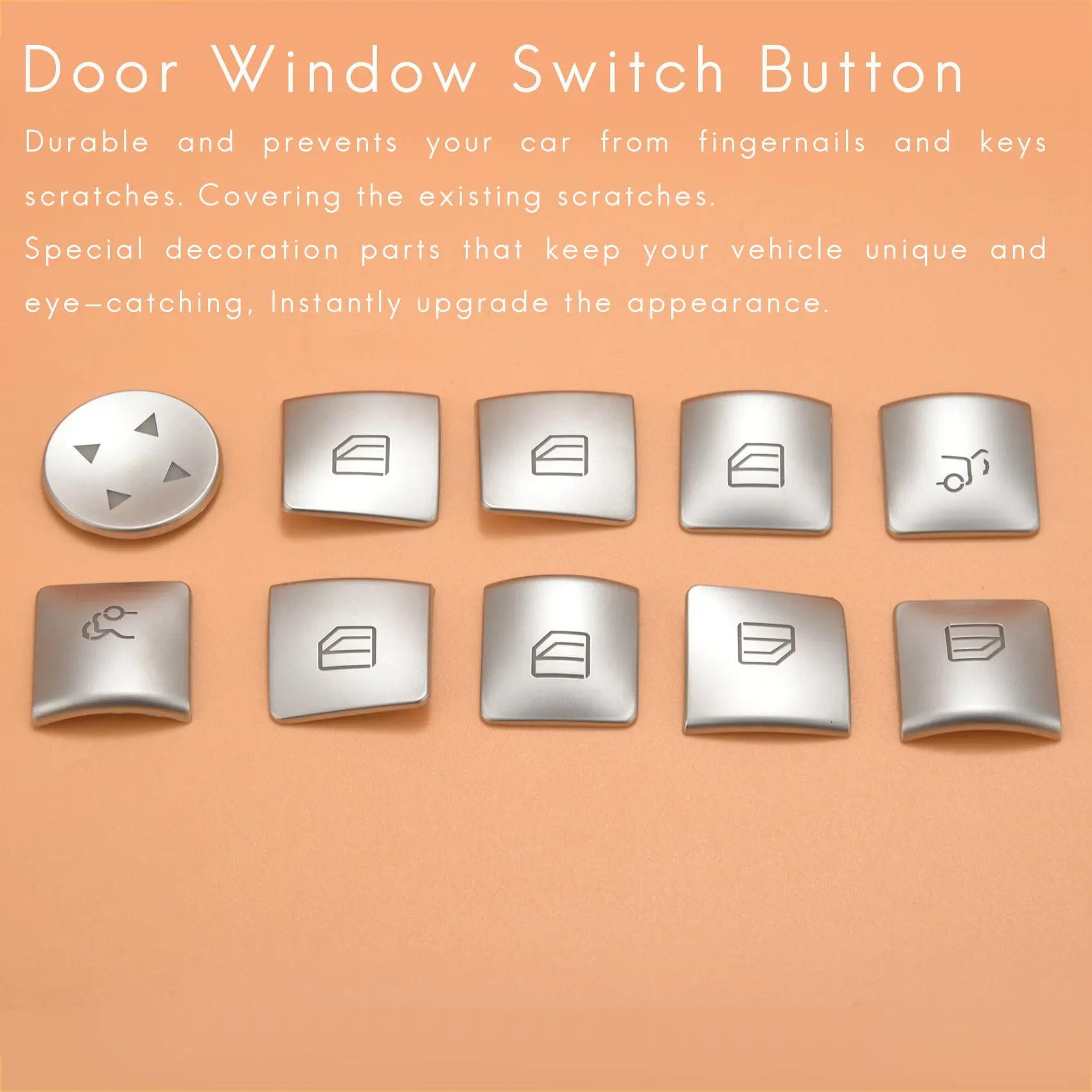 Super Sale Inner Door Armrest Window Switch Button Trim Cover Sticker for Benz GLK ML GL A B C E G Class W204 W212 W246 W166 X16
