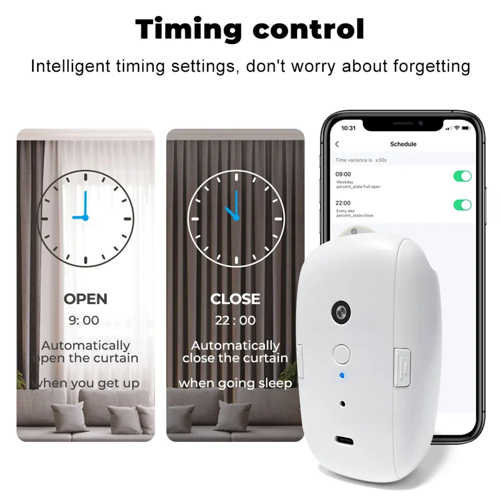 Tuya Smart Curtain Motor BT Voice Control Switch Bot Electric Curtain Robot APP Control Timer Setup for Alexa Google Home Motor