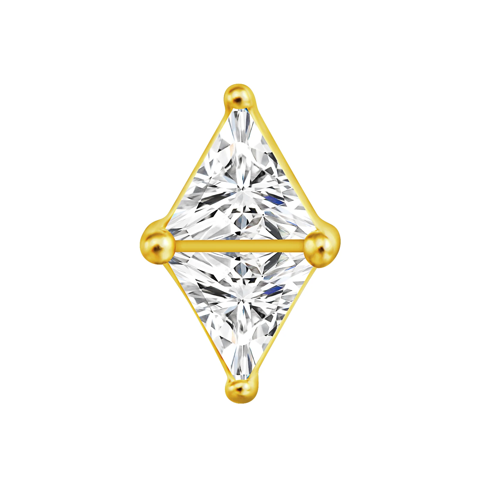 1Pc Lip Piercing Body Jewelry Internal thread Lip Stud for Women Trendy Rhombus Ear Cuff Stainless Steel Stud Earrings Ear Studs