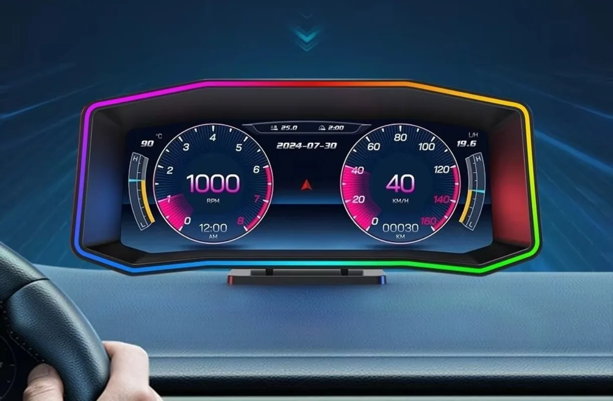 Universal Smart Gauge 6.2 Inch Display GPS+Accelerometer +Speedometer P4 Head up Display Smart Digital Instrument