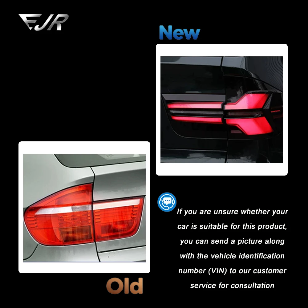 EJR Car Lights For BMW X5 E70 Taillight 2007-2013 Upgrade LED Taillight Dynamic Turn Signal Car Rear Lamps Accessories