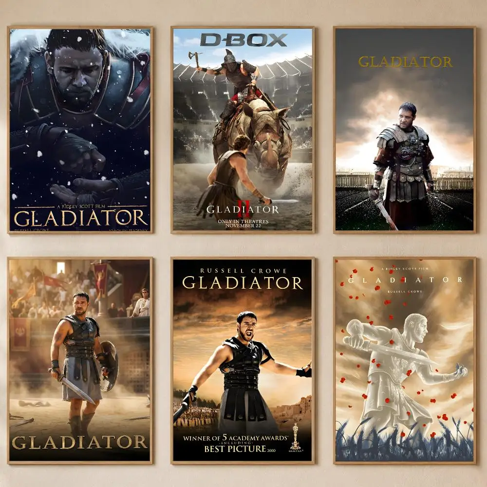 Film G-Gladiator Poster PP Self-Adhesive Wall Sticker Bedroom Gaming Cafe/Bar Vintage Aesthetic Decor Ideal Gift