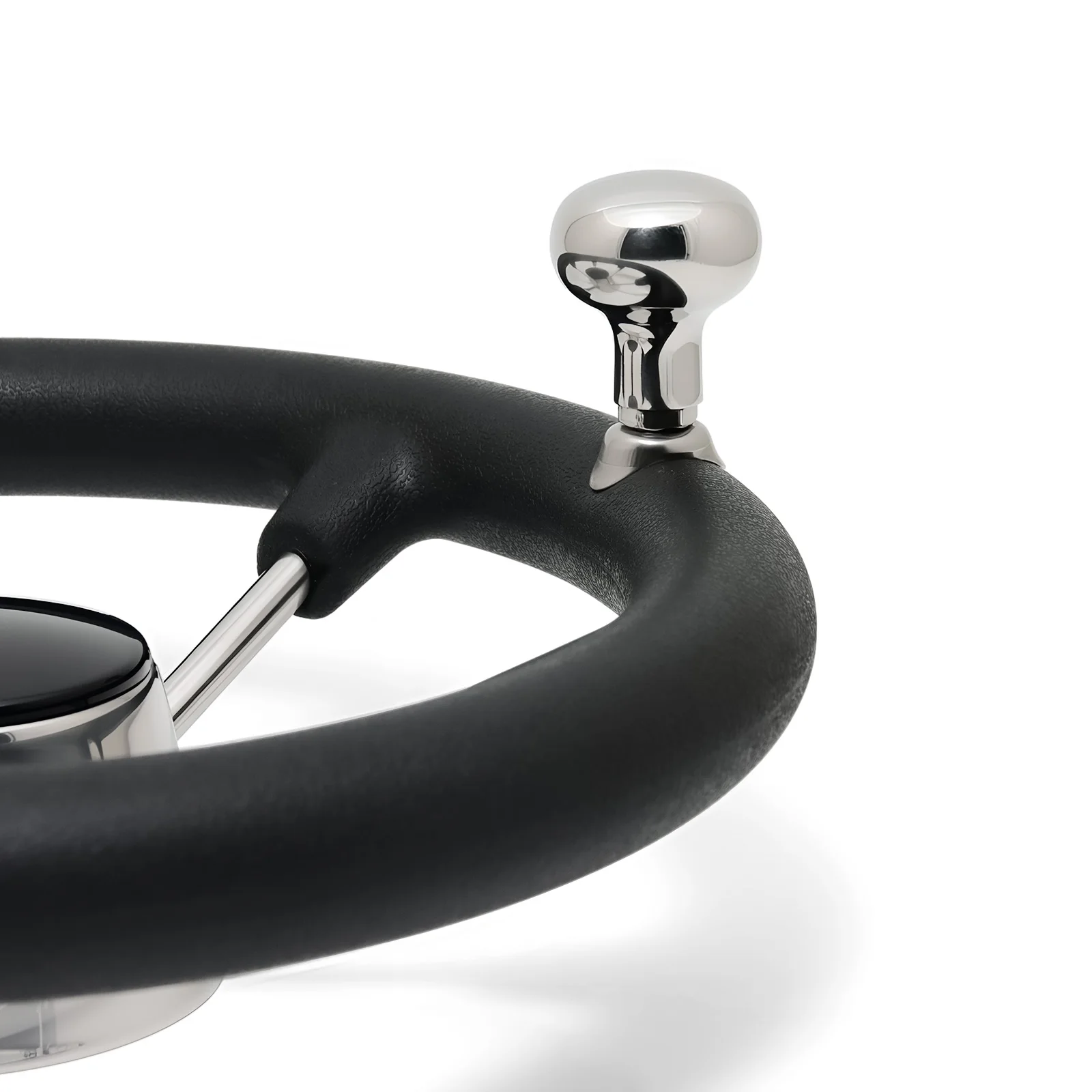 1pc Steering Wheel With Knob 11inch Marine Boat Steering Wheel 5 Spoke Destroyer With Black Foam Stainless Steel Steering Wheel