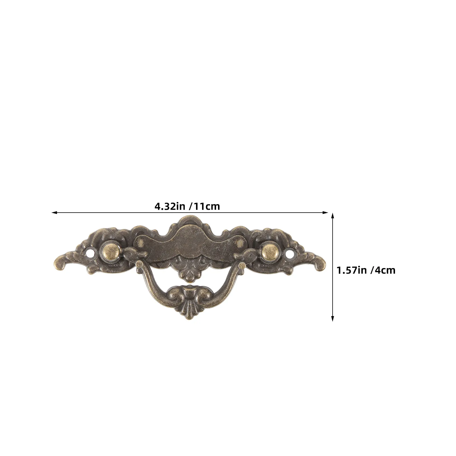 4Pcs Vintage Cabinet Handles Bronze Bail Drawer Pulls 2.4 Inch Hole Center Decorative Wardrobe Dresser Hardware European