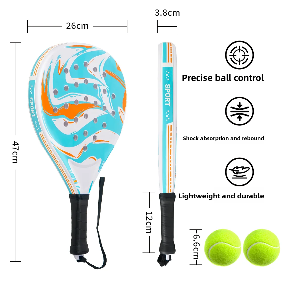 Racchetta da tennis stile gabbia Nucleo in EVA, superficie in ABS di alta qualità adatta per principianti, sport e intrattenimento genitore-figlio, doppia