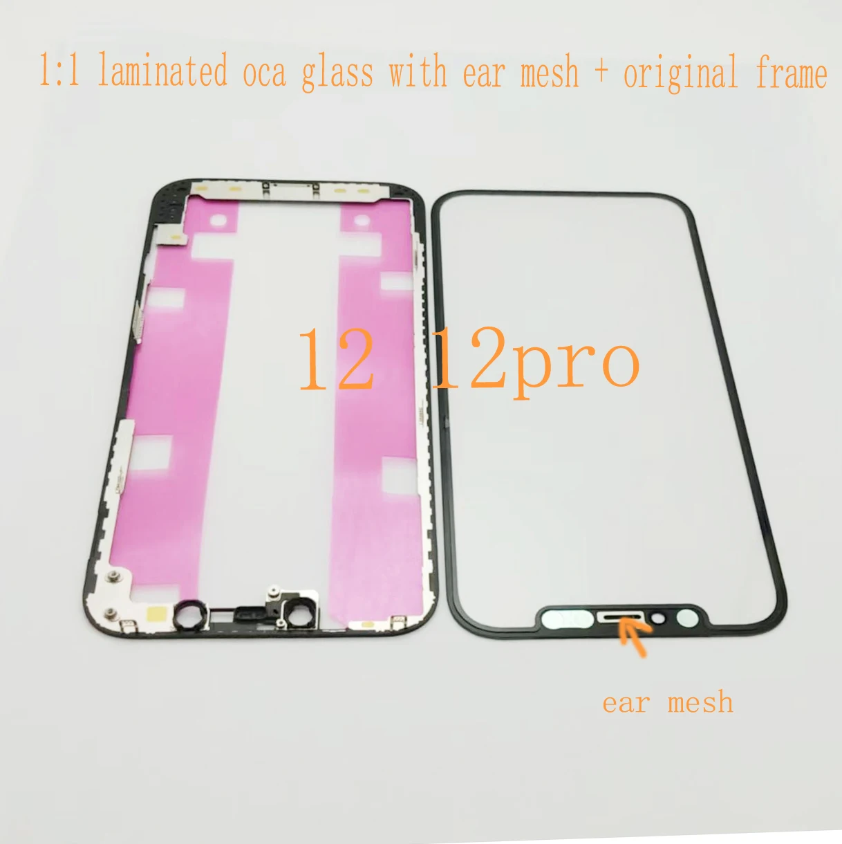 5pcs 1:1 original Laminated OCA Front Screen Touch LCD Display Outer Glass Frame Ear Mesh For iPhone X XS Max XR 11 12 13 14 P