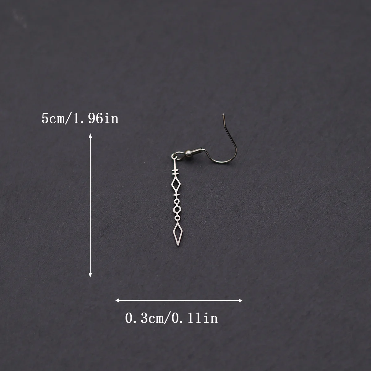 Kinitial Women's Temperament Earrings Stainless Steel Cross Arrow Rhombus Drop Earring Banquet Party Gift Jewelry Accessories
