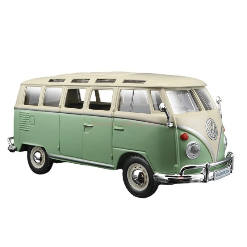 Original maisto 1:25 volkswagen van samba simulação diecasting liga modelo de carro artesanato decoração coleção modelo de carro brinquedos presente