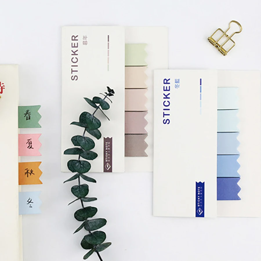Mr. Paper,100Pcs Minimalistic Gradual Change Sticky Notes Sticky Memo Pads Self-Stick Notepad for Student School Study Diary