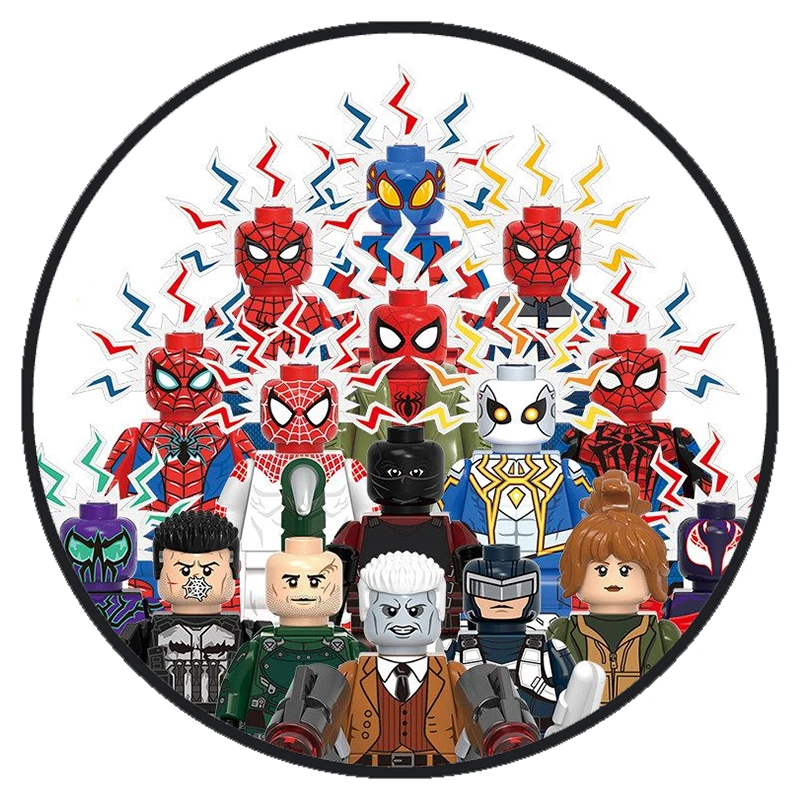 TV3237 GH0231 Comic Spiderman Mini Action Figures Model Building Blocks Spider-Man Brand New Day Punisher Jean Grey Bricks Toys