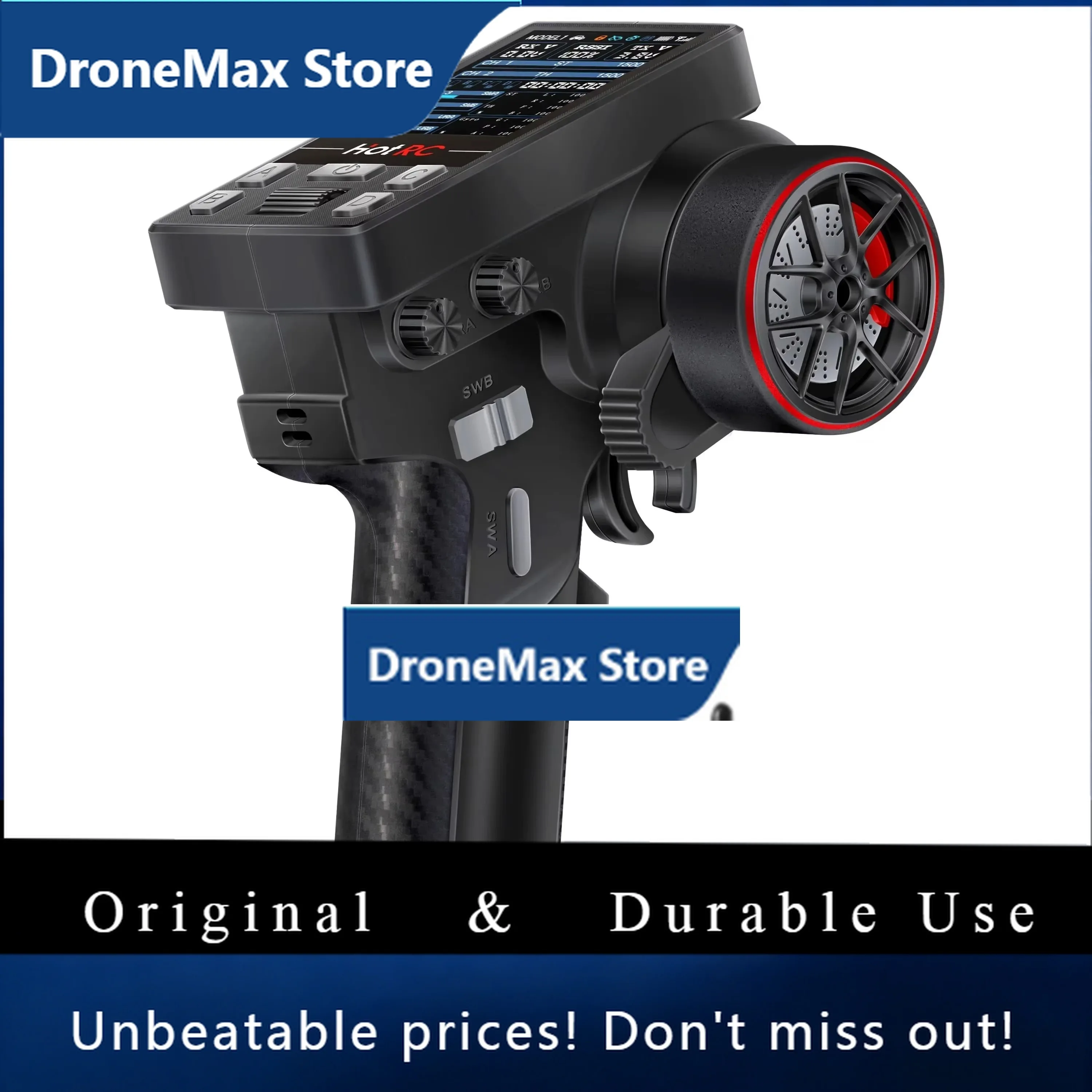 DroMaHotRC CT-10B 10CH Handwheel Color Screen Transmitter F-10A Receiver For RC Car Tank Boat