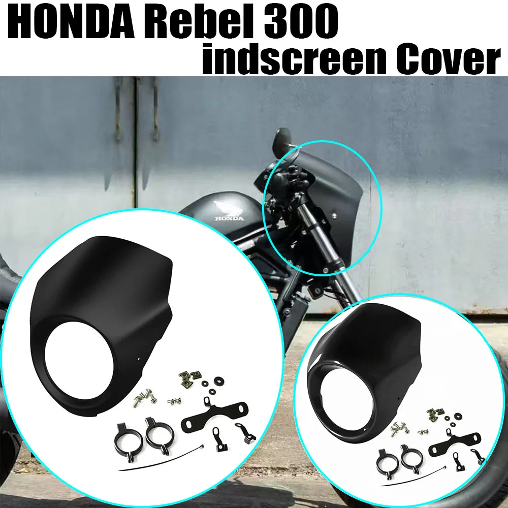 couvercle-de-pare-brise-rond-pour-phare-de-moto-honda-rebel-300-carenage-d'ecran-en-plastique-abs