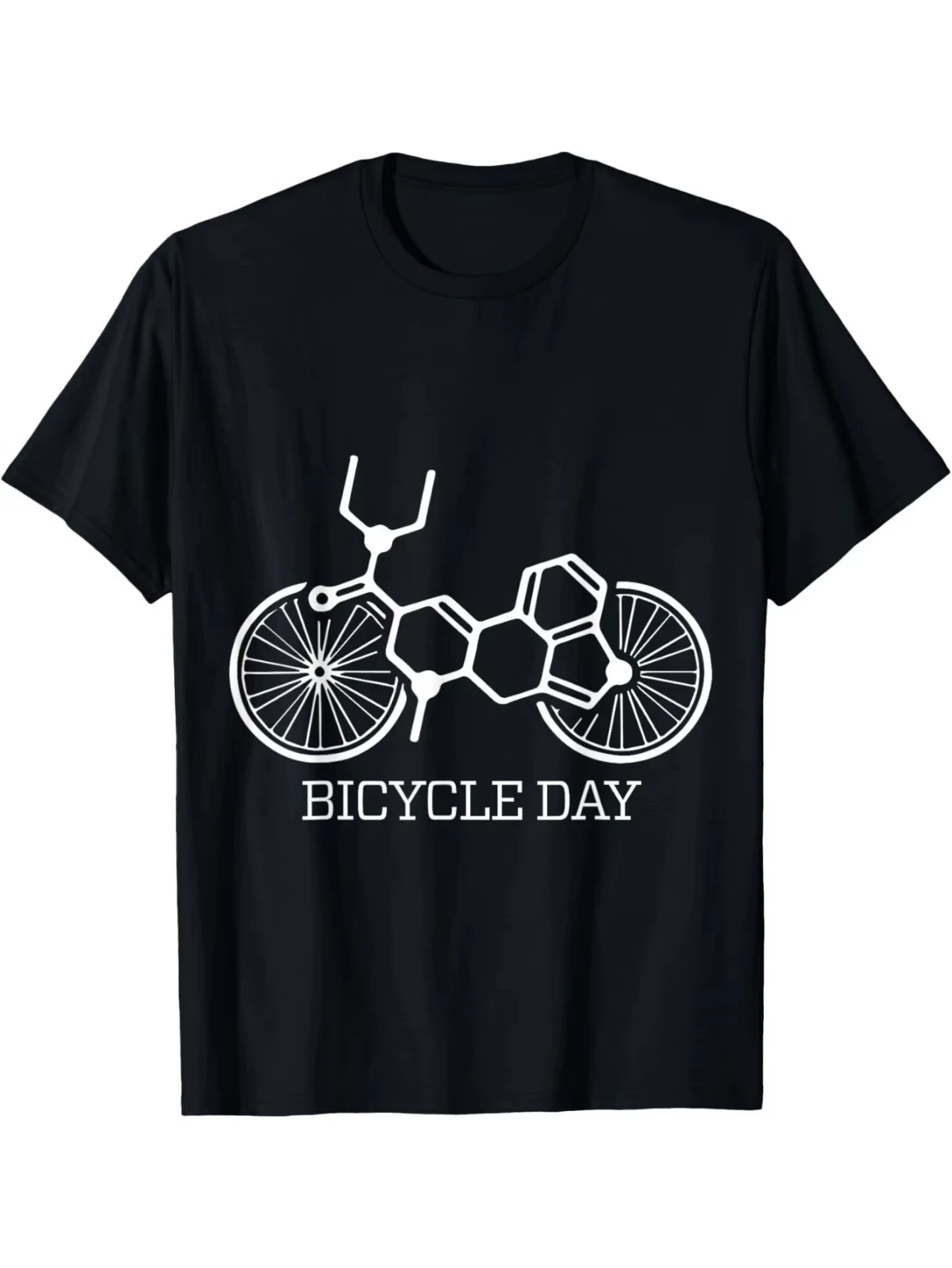 Y2k Funny T-shirt 1943 Bicycle Day Graphic Print T-shirt Featuring Hoffman's LSD Discovery - A Retro Chemical Design Garment