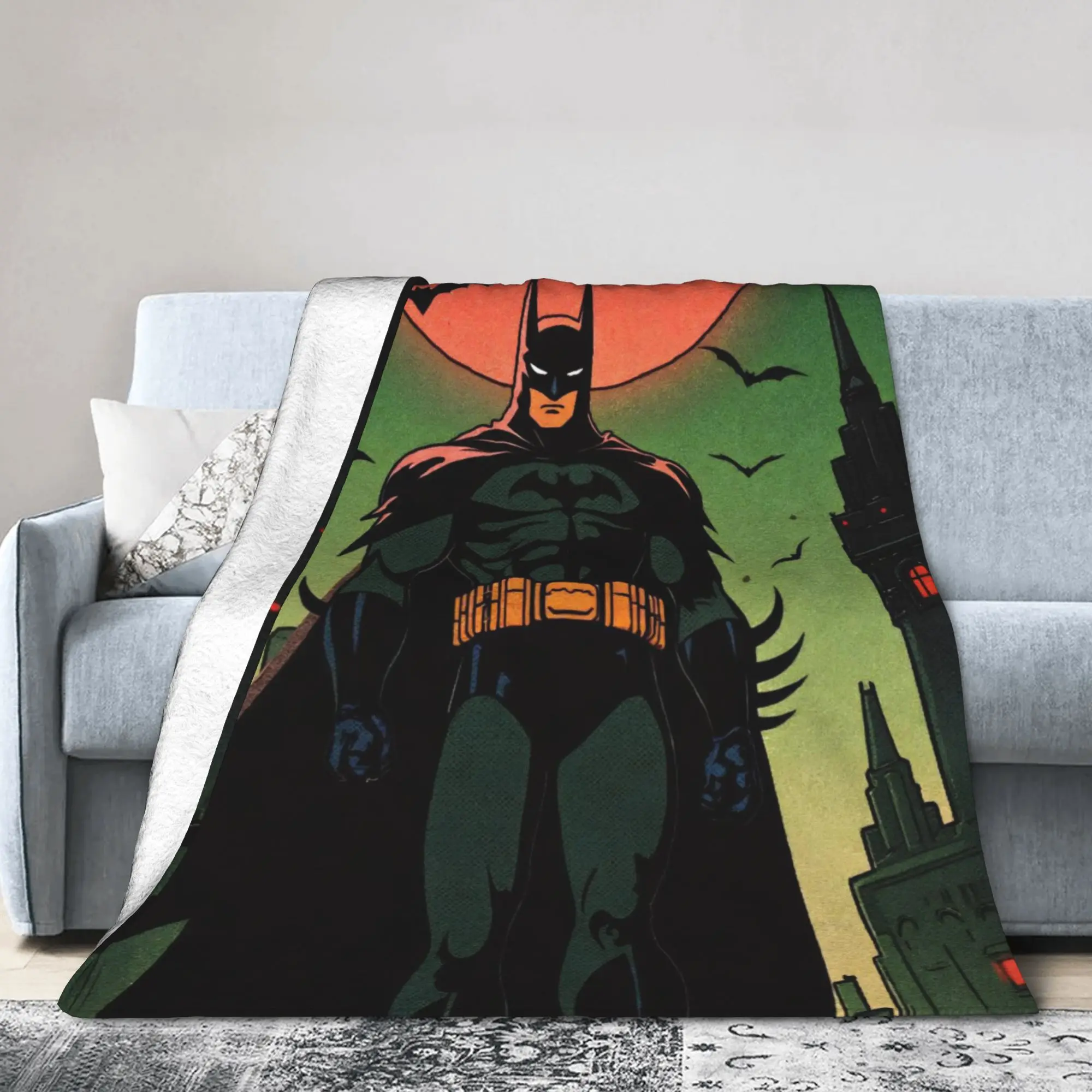 Batmans Plush Blanket Night Bat Funny Throw Blankets for Bed Sofa Couch 150*125cm Bedspreads, - view 2