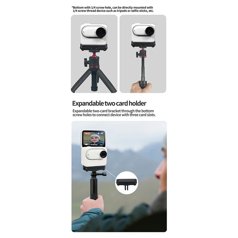 A42Z-Magnetic Mount Quick Release Tripod Adapter With USB Charging For Insta360 GO 3 3S Thumb Camera Bracket Magnet Base