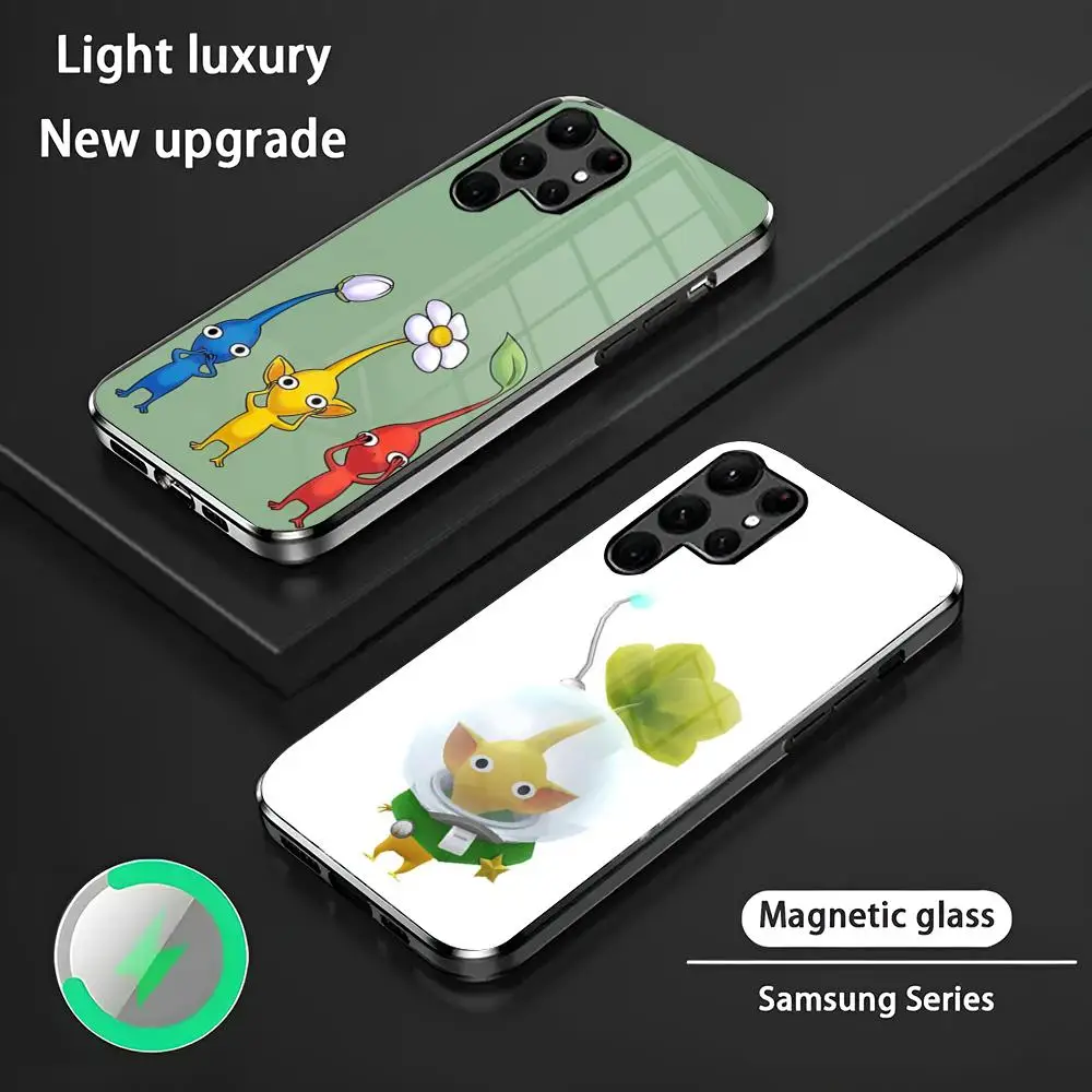 Game Pikmin 4 Phone Case S24 Ultra Cases Celulares For Samsung S24 S23 S22 S21 S20 Plus Ultra Note20 Glass Magnetic Phone Case