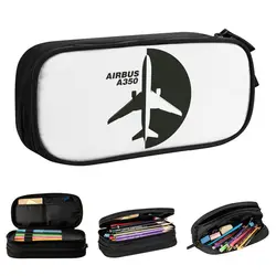 Airbus A350 Pencil Cases Lovely Aviation Airplane Airport Pen Bags Girl Boy Large Storage School Supplies Cosmetic Pencilcases