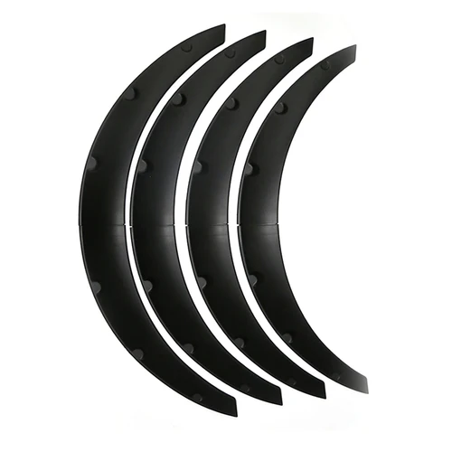 Imagen 2 del producto 8 Uds Protector de arco de rueda ancha negro para coche SUV todoterreno guardabarros de cejas accesorio de modificación Exterior de coche