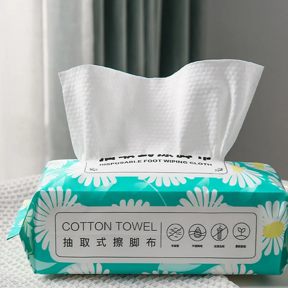 2 Bags Disposable Foot Towels Soft Thick Water Absorbing Foot Wipes Convenient Portable Multi-Function Towels Comfortable