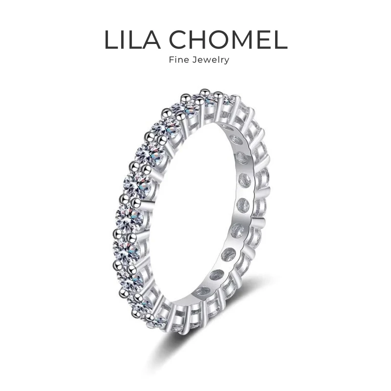 

Women Engagement 18K White Gold Wedding Band 2.2CT Moissanite Diamond Girlfriend Birthday Gift PT950 Platinum Rings Fine Jewelry