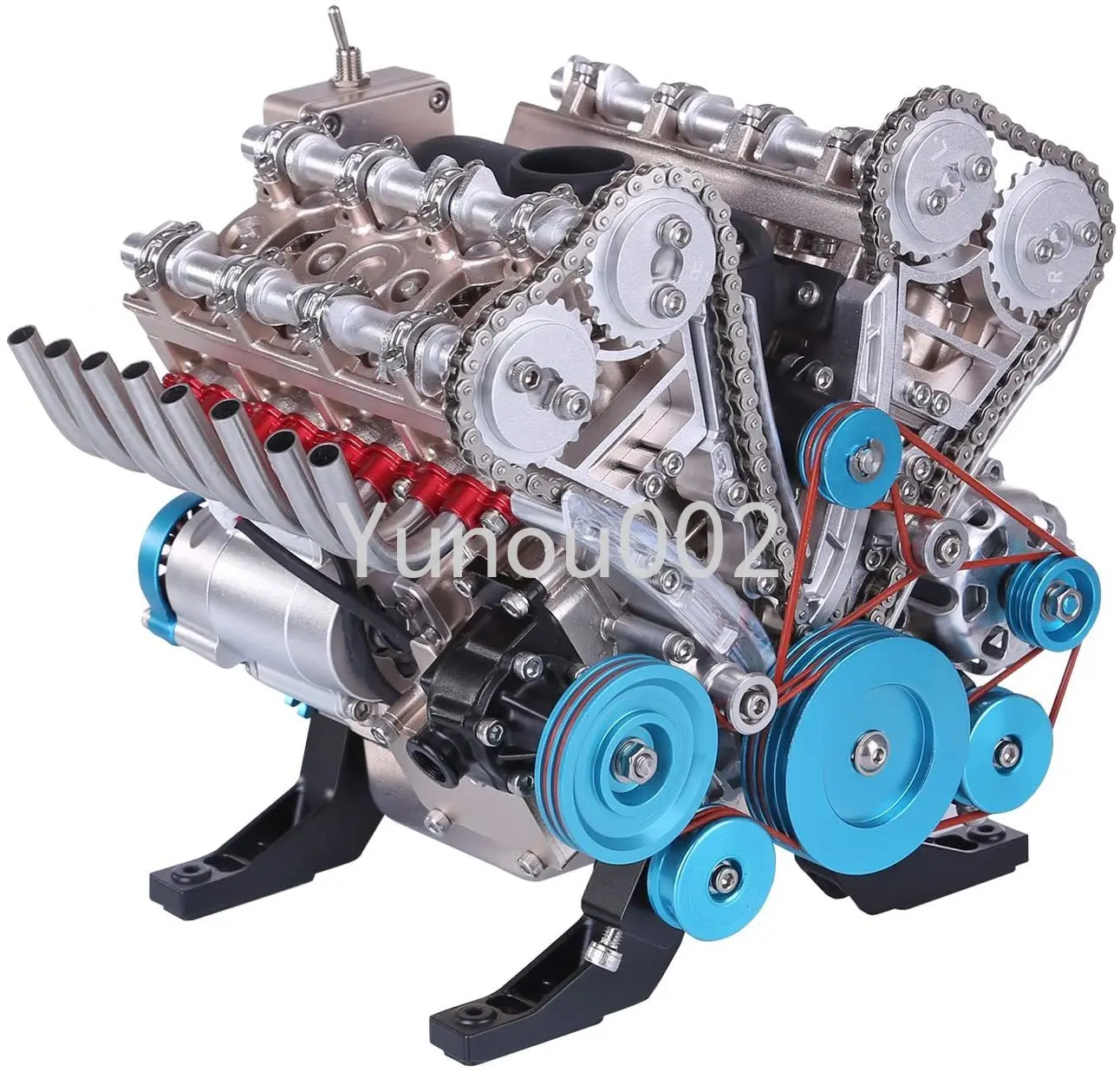 

3D metal assembled V8 engine model, movable mini eight cylinder engine mechanical toy