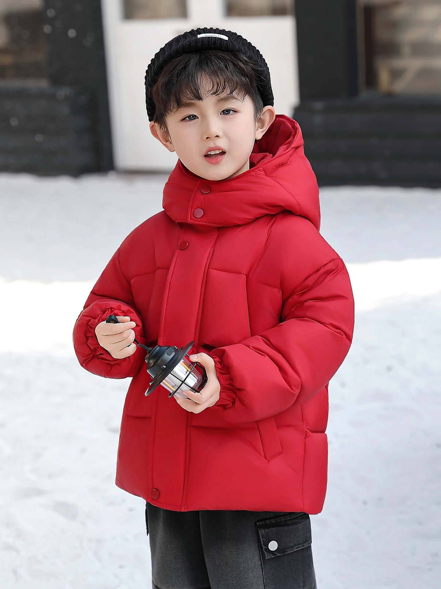 

Thiened down Cotton Padded Jaet for Boys Winter Clothes Korean Sle Bread ape Fce Lined Youth Trendy Home Wear