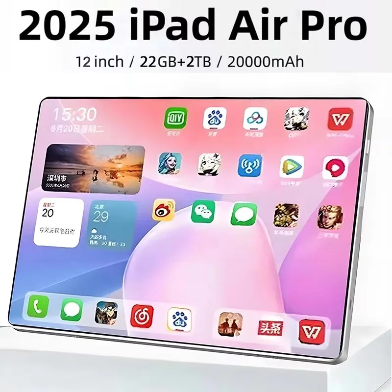 Tablet Original iPad Air Pro de 12 Pulgadas, 22GB de RAM, 2TB de ROM, Tablets Android 14 Core, Tablet PC con Función de Teléfono, Doble Wifi, Tableta Android
