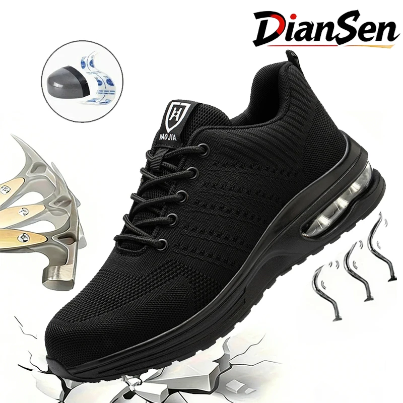 

Mens Work Safety Shoes Breathable Work Sneakers Lightweight Steel Toe Casual Walking Shoes Anti-puncture Safety Protective Shoes