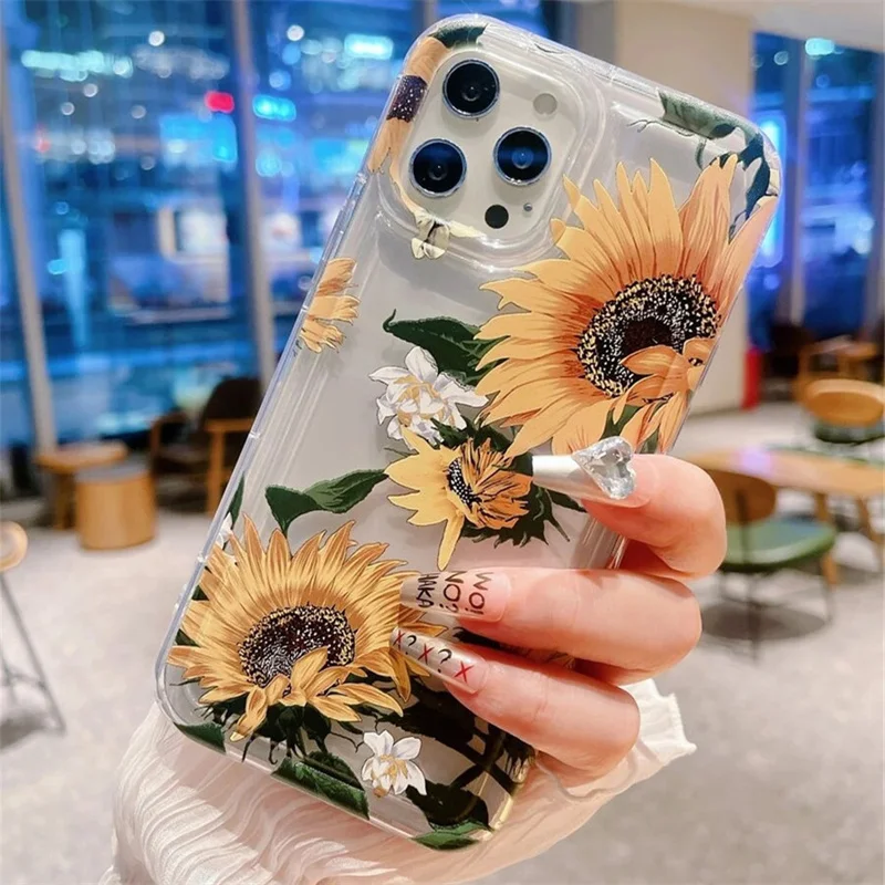 Trendy Flower Pattern Transparent Case For iPhone 17 Air 16 15 Pro Max 16E 14 13 12 11 PRO XS X XR 7 8 Plus SE2 Soft Clear Cover - náhled 6