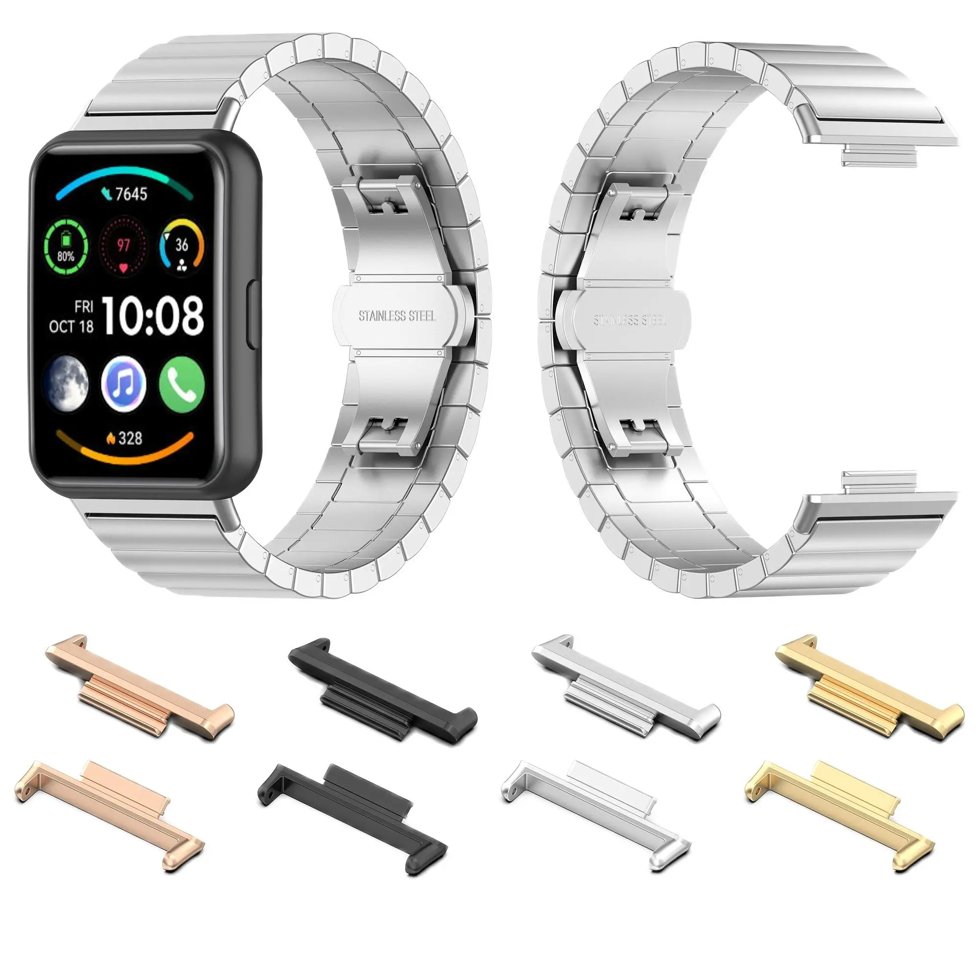 2pcs/lot Watchband Metal Connector For Huawei Watch Fit 2 SmartWatch Stainless Steel Strap Adapter Fit 2 Active Connector Head