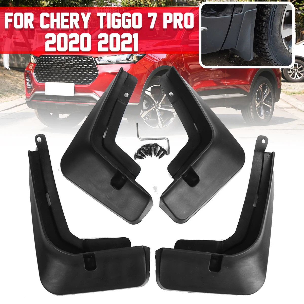 4x Car Mud Flaps Guards For Chery Tiggo 7 Pro 2020 2021 Mudflaps Splash Guard Matte Protection Mudguards Car Accessories Wheel