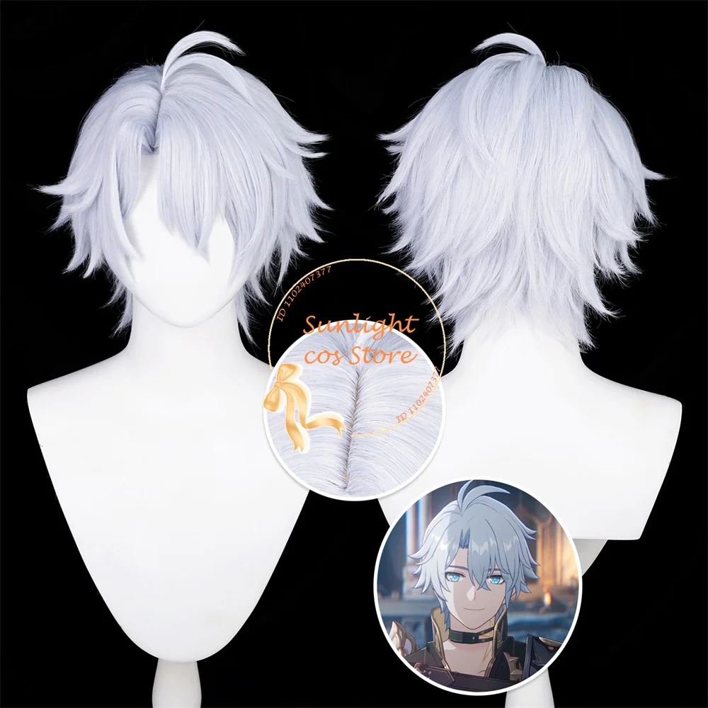 

HSR Phainon Cosplay Wig 30cm Light Purple Wigs Heat Resistant Synthetic Hair For Men Women Halloween Costumes Cosplay Anime Wig