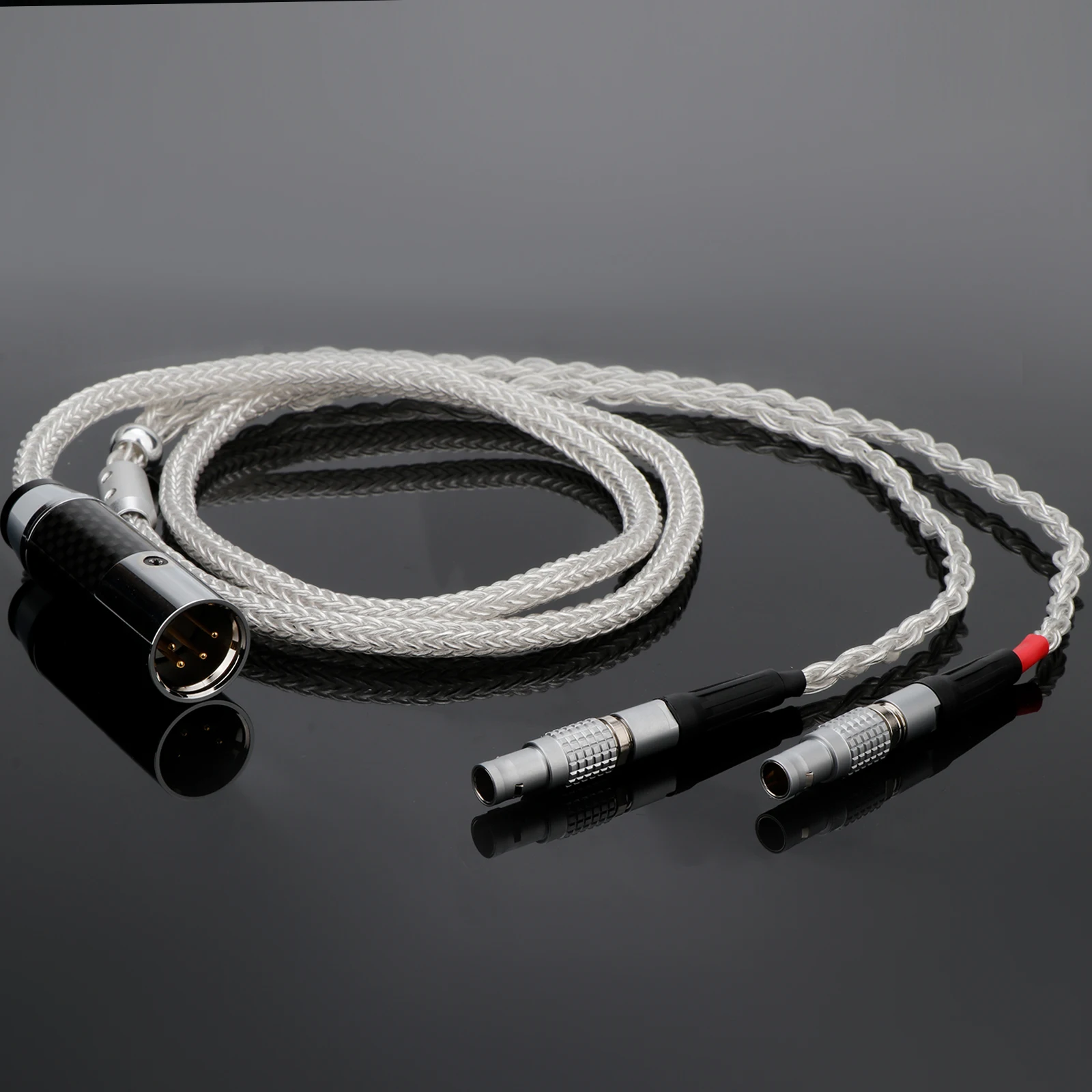 High-end 100% Pure Silver Headphone Update Cbale with 4pin XLR Plug Cable for Focal Utopia Fidelity Circumaural Earphone