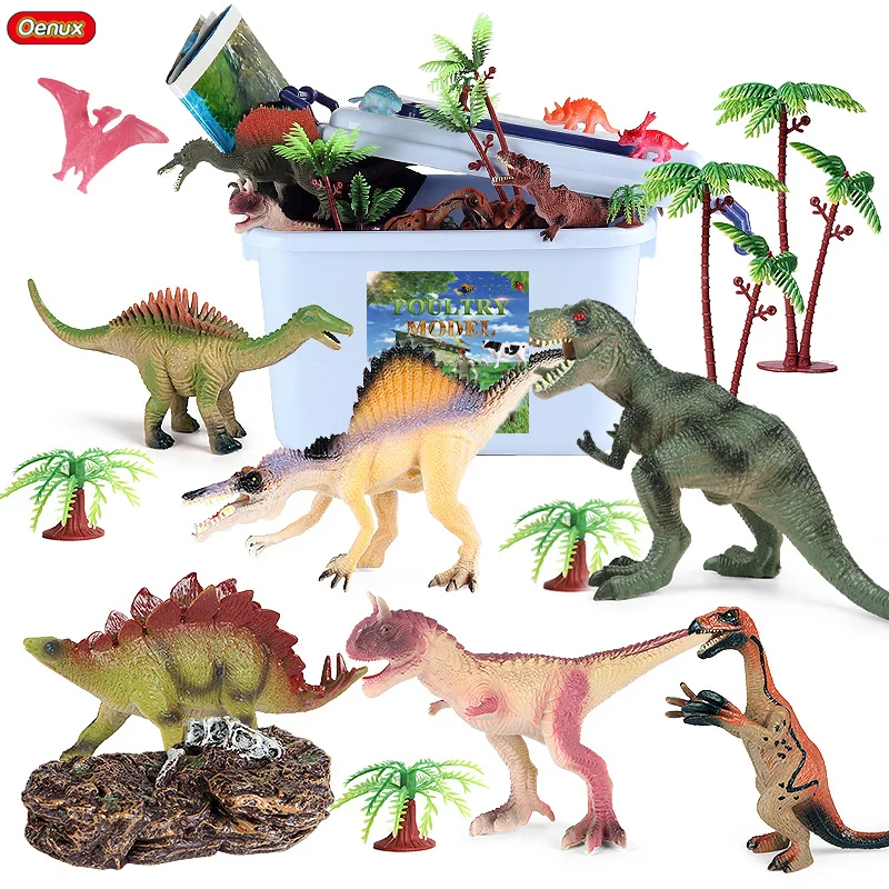 

52PCS/Set Dinosaurs Toy T-Rex Pterodactyl Stegosaurus Jurassic Animals Model Action Figures Kid Birthday Gifts With Box