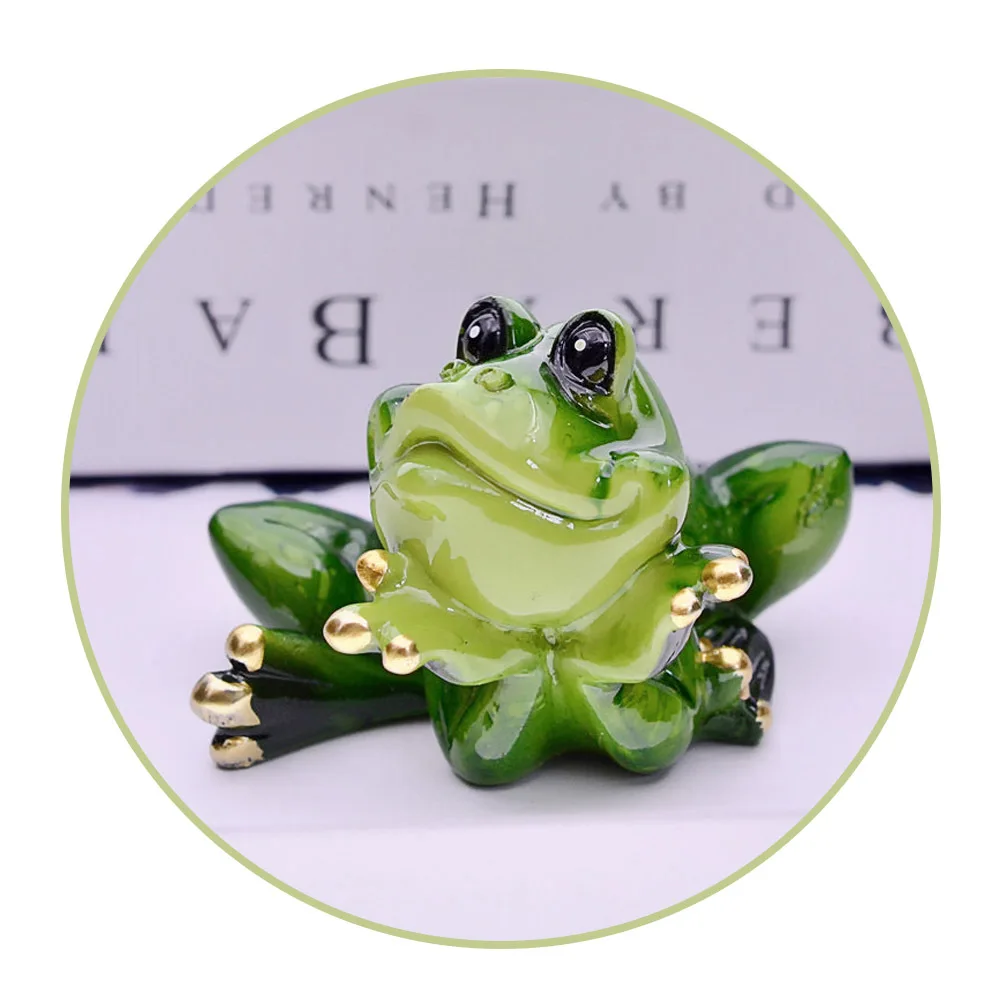 

4Pcs Resin Frogs Statue Garden Decoration Durable Frog-Shaped Crafts Micro Landscape Ornament for Yard Balcony