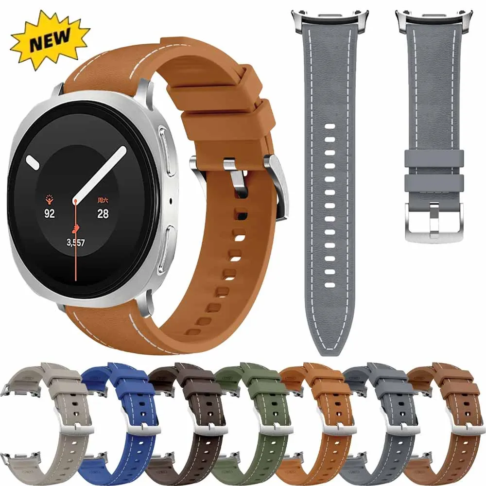 Silikon+Leder-Armband für Samsung Galaxy Watch 8 Classic 46mm Atmungsaktives Armband Galaxy Watch 9 8 40/44mm Originalband