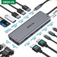 MOKiN USB C Type C Hub to 4K HDMI for MacBook Air Pro Hub Adapter with 10Gbps USB3.1 4K60Hz HDMI PD Charging 100W SD/TF RJ45