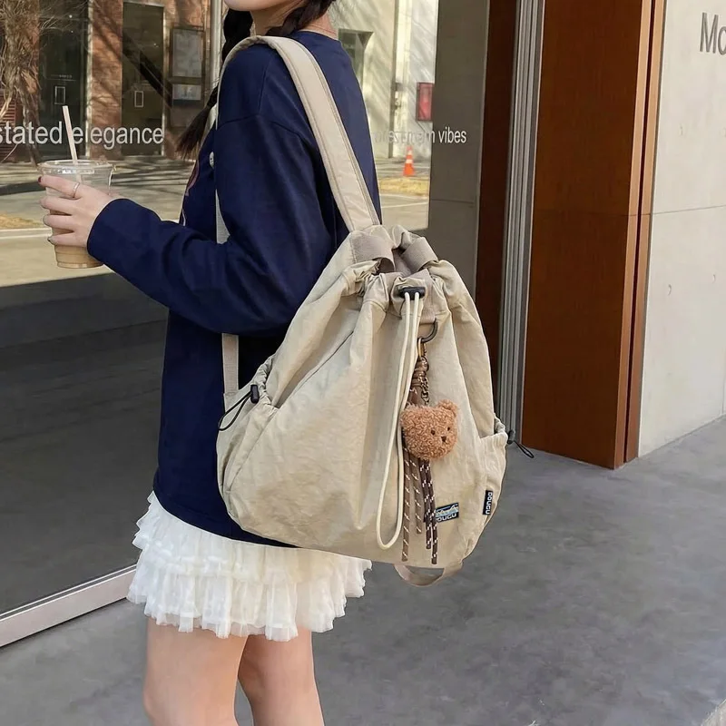 Women's Backpack Canvas School Bags for Girls 2026 Multifunctional Shoulder Crossbody Female Student Backpacks Teenagers Travel