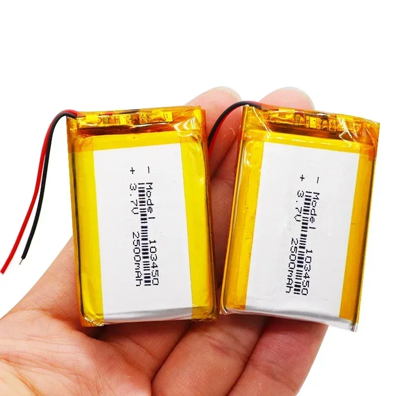 3.7V 2500mAh 103450 Lipo Polymer Lithium Rechargeable Battery For GPS Navigator MP5 GPS Bluetooth Speaker Headset E-book Camera