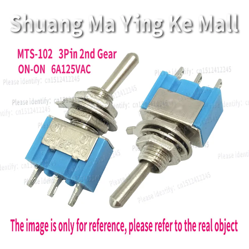 1PCS MTS-103 3Pin ON-OFF ON 3Position 6A 125VAC /3A 250V 6mm Blue Mini Toggle Switches