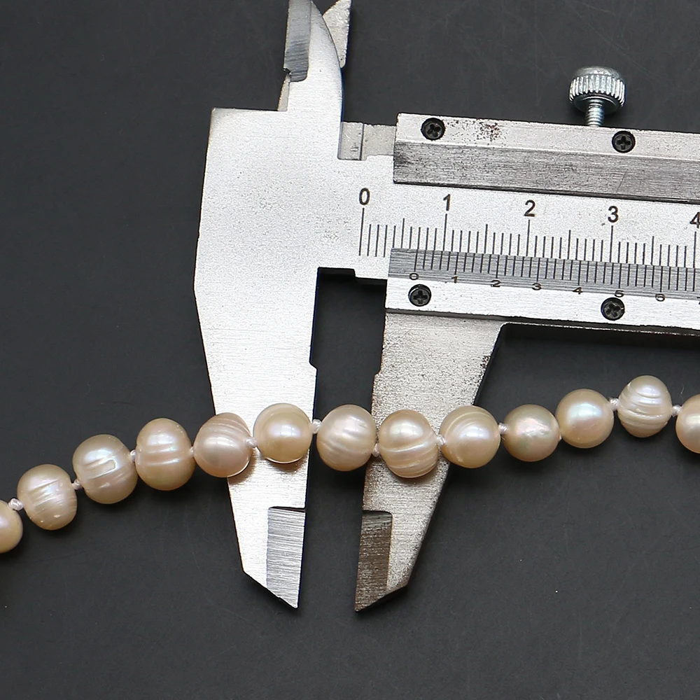 Colorful Exquisite Edison Freshwater Pearl Necklace 47cm Threaded Near-round Pearl Collar Chain Suitable Festive Gifts Souvenirs
