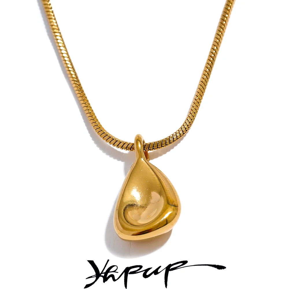 Yhpup Wodoodporne geometryczne wisiorki ze stali nierdzewnej 316l do naszyjnika Pozłacane 18-karatowym złotem Minimalistyczna moda Biżuteria unisex Bijoux