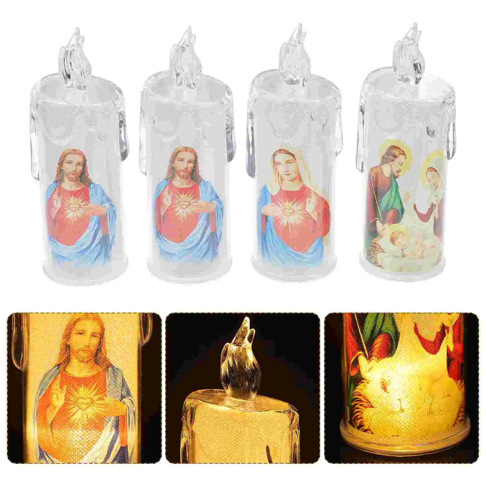 Desk Lamps Catholic Light Simulated Lights Electric Candles Christian Church LED Fake Decors