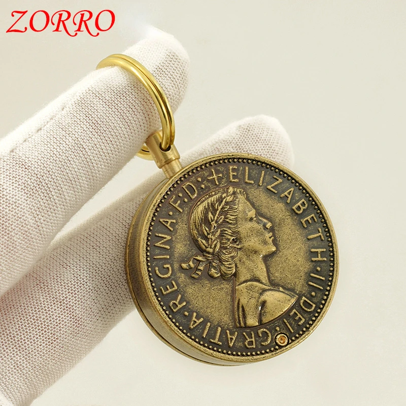 Zorro Kerosene Lighter Small Jewelry Pendant Is Light and Compact, Easy To Carry, Retro Grinding Wheel Head Creative Lighters