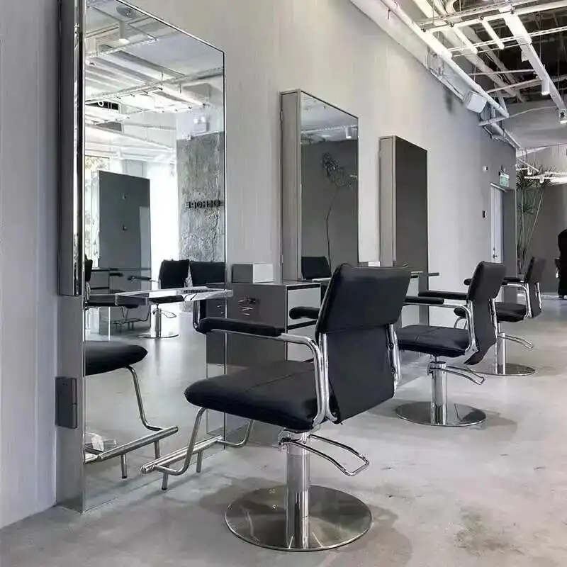 

Cheap Barber Lounge Chairs Reclinable Chair Barbershop Stainless Steel Taburete Con Ruedas Estetica Salon Equipment Furniture