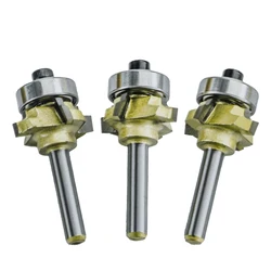 6.35mm 1/4 Gambo di Alta Qualità 4 Flauti Router Bit Set Lavorazione Del Legno Fresa R1 R2 R3 Taglio Coltello Bordo Banda Trimmer Strumenti