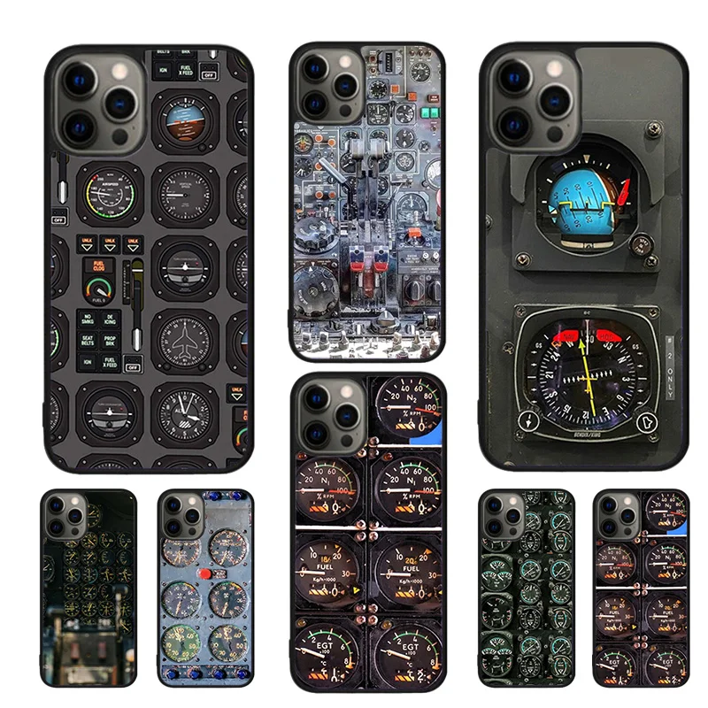 Aviation Aeroplane Pilot Cockpit Mobile Phone Cases Cover For iPhone 16 15 14 12 13 mini 11 Pro MAX apple 6 7 8 Plus SE2020