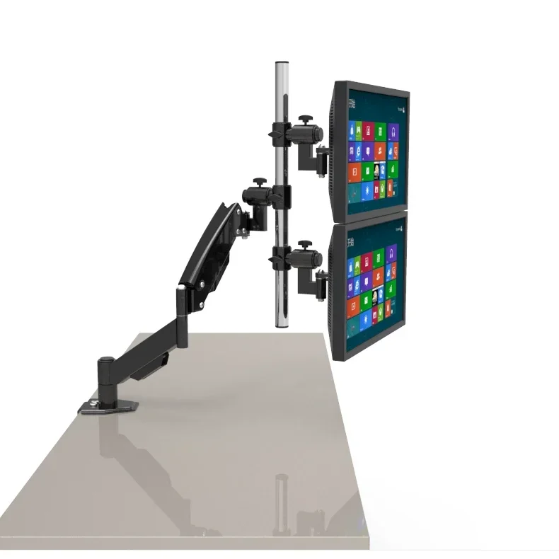 Gas Spring Dual Monitor Holder Monitor Mount Arm Stand Bracket Free Conversion of Vertical Horizontal Screen Full Motion