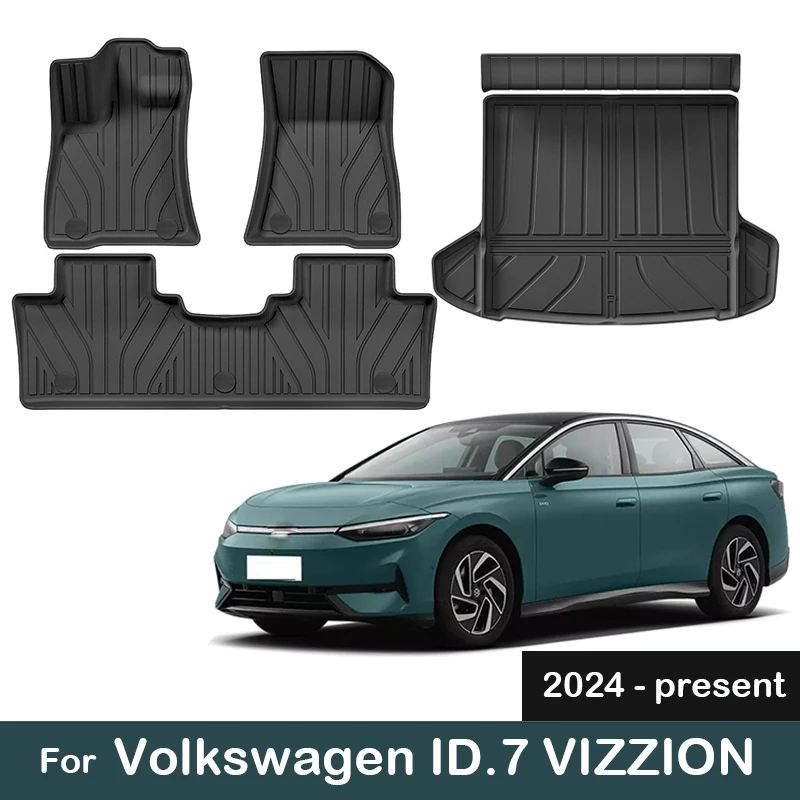 

Car Floor Mats For Volkswagen ID.7 VIZZION 2024-present Cargo Liner Backrest Mat Non-slip Waterproof Foot Pad Car Carpets