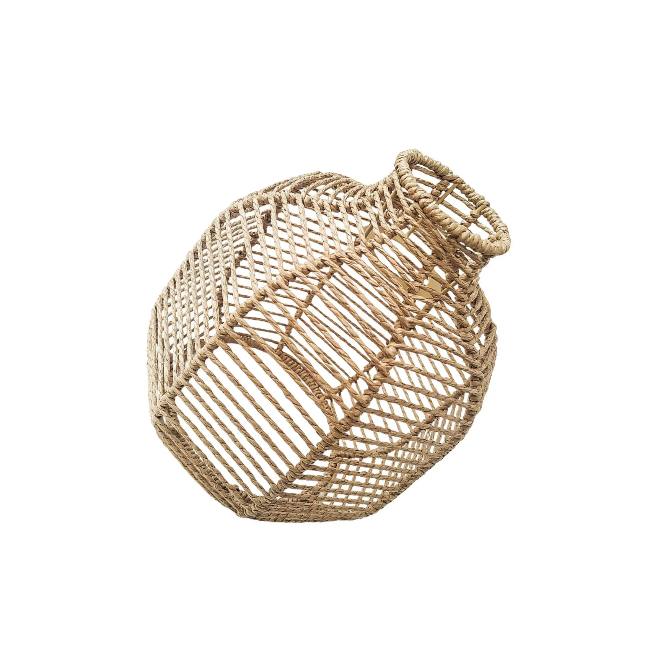 Simulation Rattan Pendant Lamp Shade Handwoven Retro Chandelier Decor Lighting Fixtures Cover Vintage Home Accent